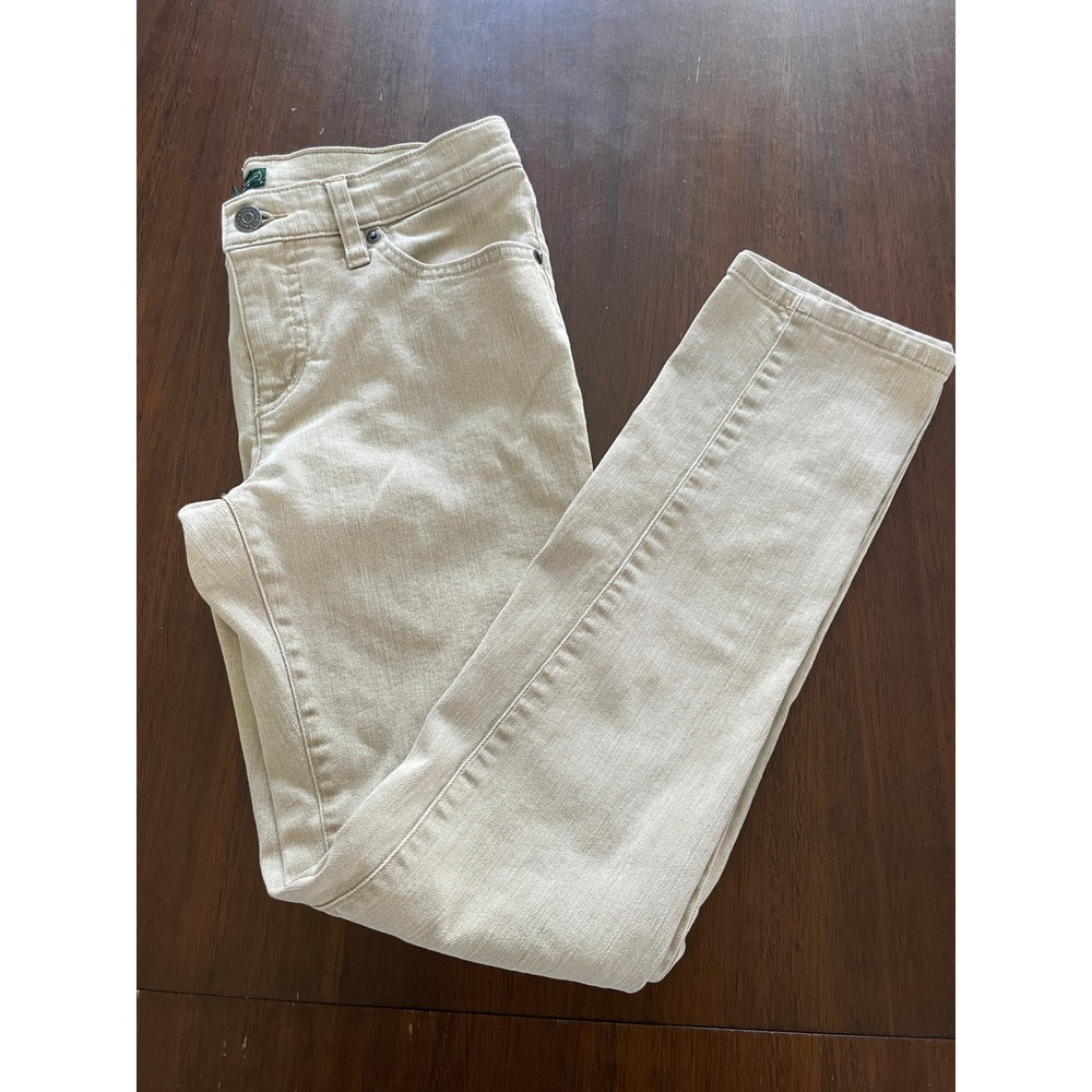 Lauren Ralph Lauren Tan Slim Leg Jeans Womens Size 2 Khaki Denim 5 Pocket Pants